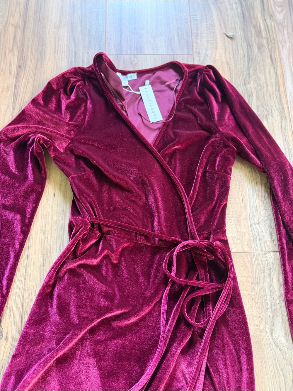 BalticBorn Velvet Red Maxi Dress M NWT - Picture 6 of 13